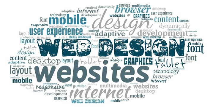 word cloud on web design