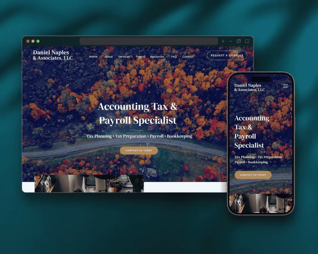 Financial services taxes website design